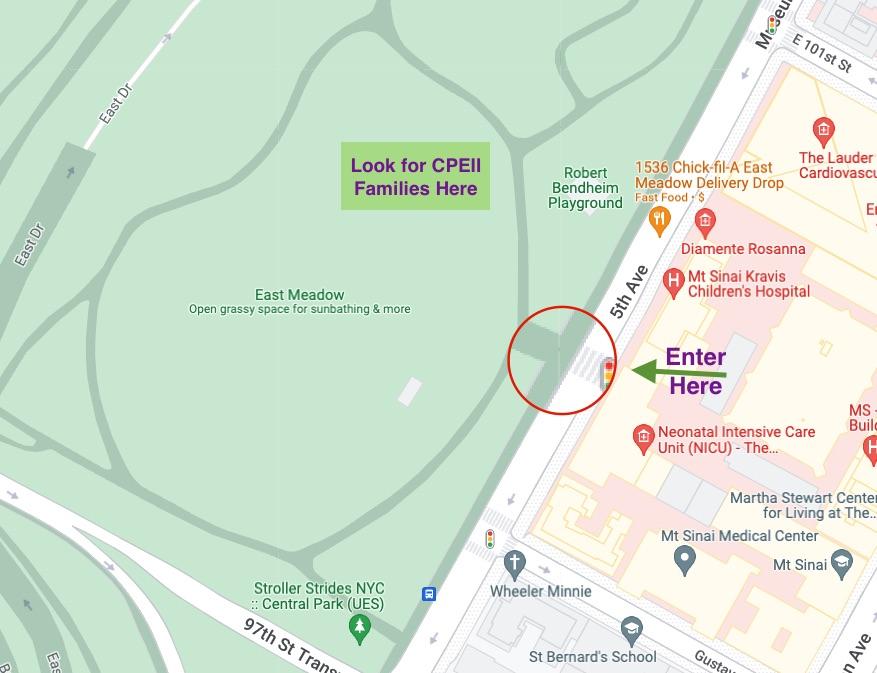 Map of the 5th Avenue and 99th Street Entrance to Central Park